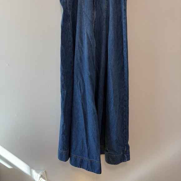 Reformation NWT Gabriella Denim Midi V-Neck Center Seam Dress Size 2 - Picture 7 of 10